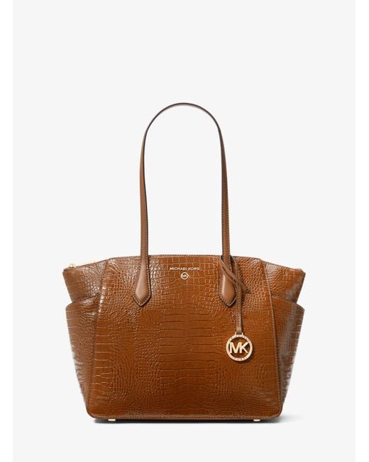 Michael kors embossed leather cheap tote