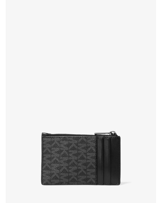 Michael Kors White Hudson Signature Logo Card Case for men