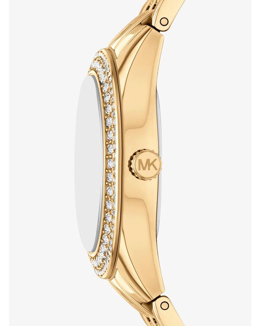 Michael Kors Metallic Mini Harlowe Pavé-Tone Watch And Jewelry Set