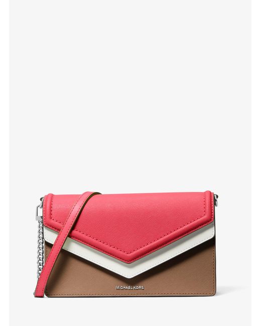 Michael Kors Jet Set Large Color-block Saffiano Leather Envelope