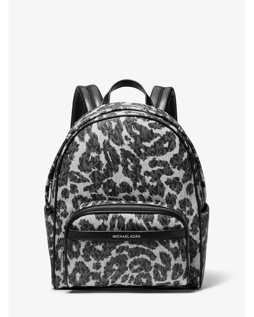 Michael Kors Black Bex Leopard Logo Backpack