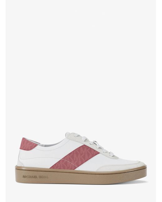 MICHAEL Michael Kors White Mk Kaycee Signature Logo Stripe Trainers