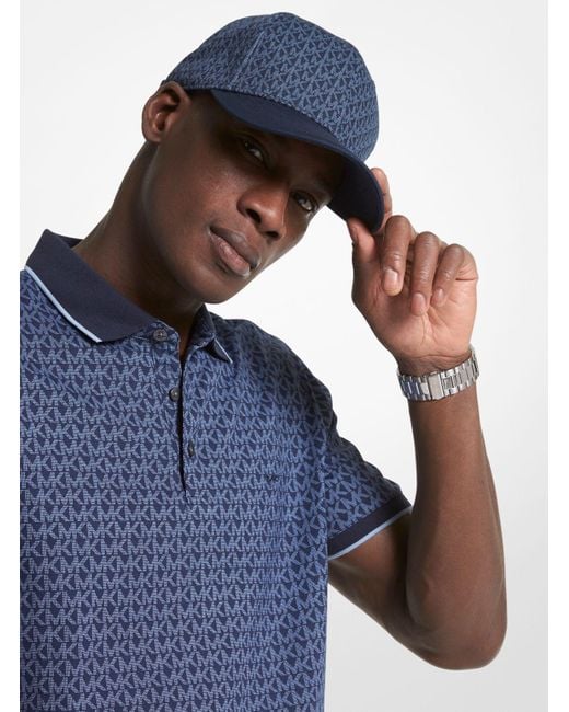 Cappello da baseball di cotone con stampa logo di Michael Kors in Blue da Uomo