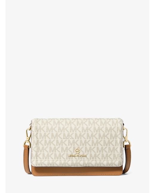 MICHAEL Michael Kors Natural Mk Jet Set Small Logo Smartphone Convertible Crossbody Bag