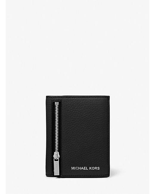 Michael Kors Black Hudson Leather Zip Wallet for men