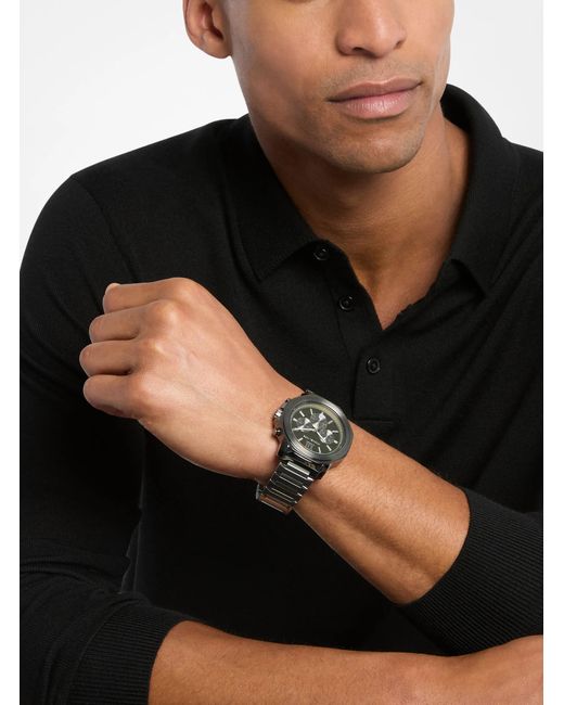 Michael Kors Gray Oversized Prescott Gunmetal Watch for men