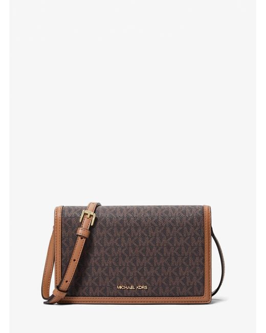 MICHAEL Michael Kors Brown Mk Marlowe Medium Signature Logo Crossbody Bag