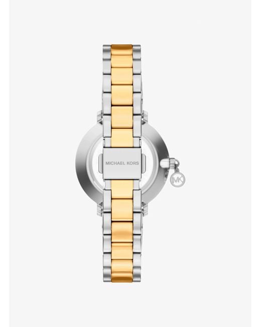 Michael Kors Metallic Mini Pyper Pavé Two-Tone Watch