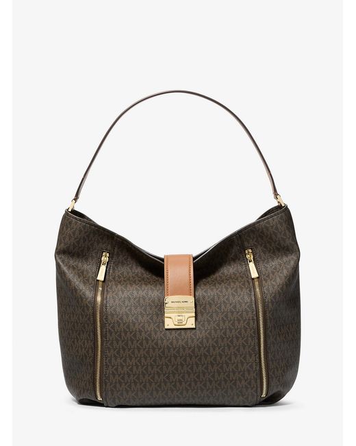 MICHAEL Michael Kors Black Addie Large Signature Logo Shoulder Bag