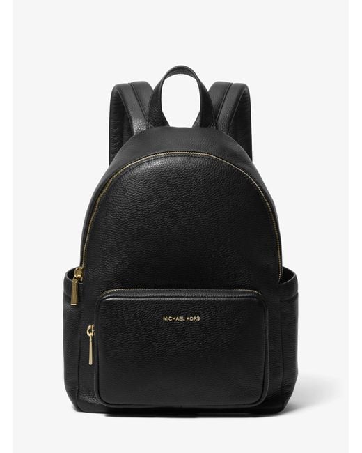 MICHAEL Michael Kors Black Mk Tanner Medium Pebbled Leather Backpack