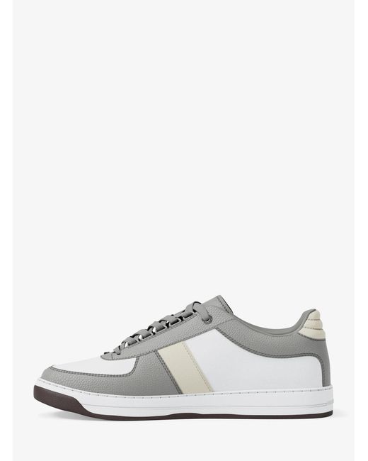 Michael Kors White Mk Brady Color-Block Leather Trainers for men