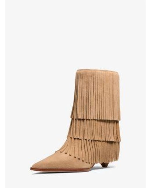 MICHAEL Michael Kors Natural Jayla Fringed Suede Boot