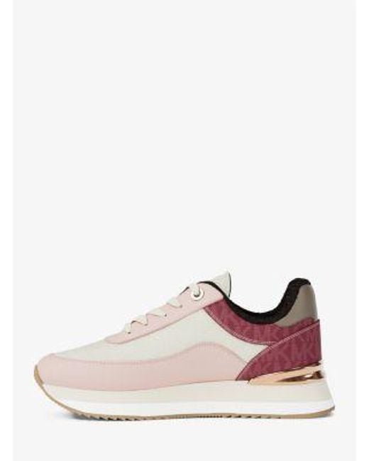 Michael Kors White Hattie Mixed-Media Trainer