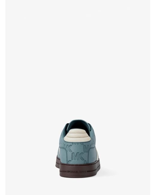 Michael Kors Blue Brady Logo Embossed Leather Sneaker for men