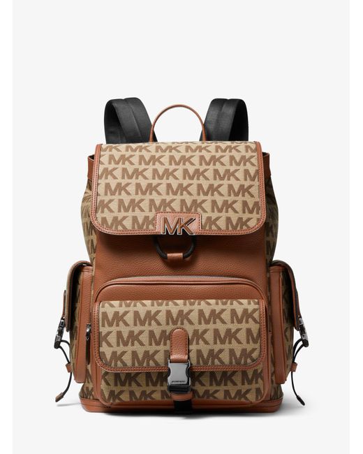 Michael Kors Canvas Hudson Logo Backpack in Natural for Men Lyst