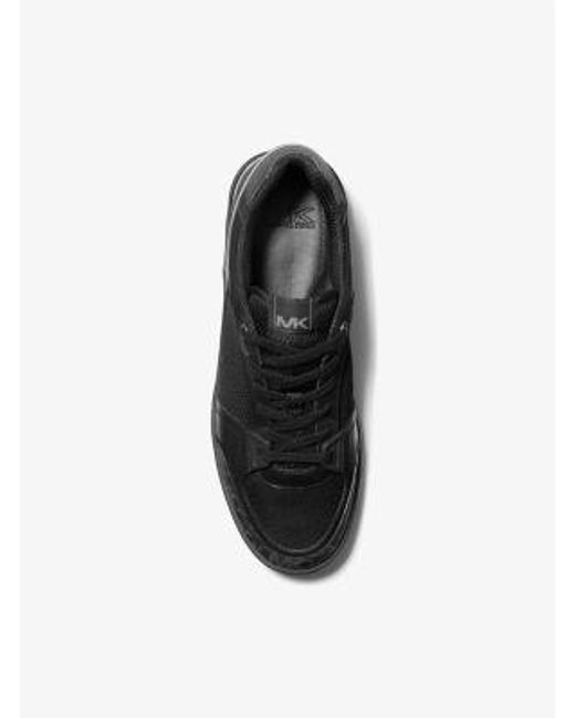 Michael Kors Black Mk Rebel Empire Monogram And Leather Trainers for men