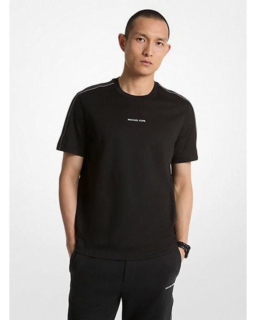 Michael Kors Black Logo Tape Cotton T-shirt for men