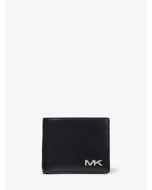 Michael Kors White Mk Varick Leather Billfold Wallet With Passcase for men