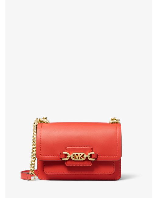 Michael Kors Red Heather Extra-small Leather Crossbody Bag