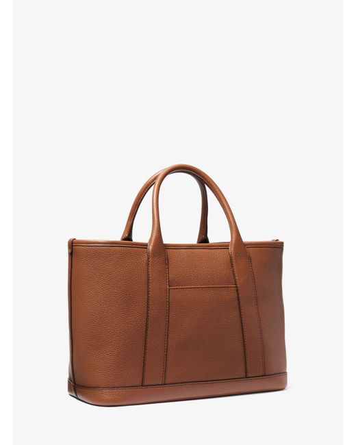 Michael Kors Brown Luisa Medium Pebbled Leather Tote Bag