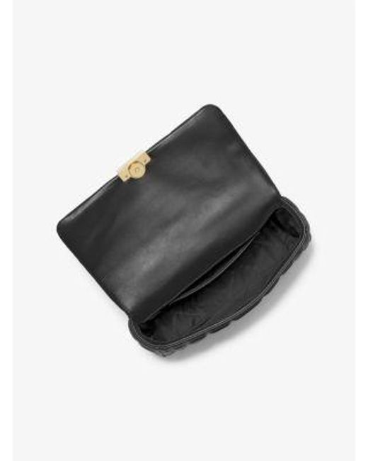 Michael Kors Gray Mk Tribeca Large Quilted Leather Shoulder Bag