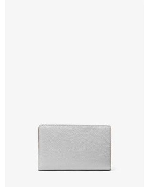 MICHAEL Michael Kors White Mk Empire Medium Pebbled Leather Wallet