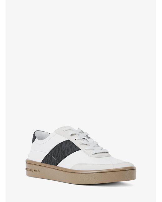 MICHAEL Michael Kors White Mk Kaycee Signature Logo Stripe Trainers