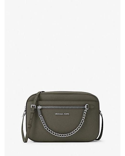 Michael Kors Gray Jet Set Large Saffiano Leather Crossbody Bag