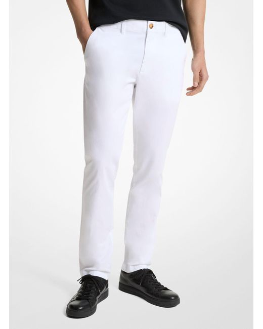 Pantalone chino slim-fit in misto cotone di Michael Kors in White da Uomo