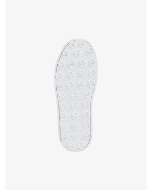 Michael Kors White Romey Embellished Mixed-Media Platform Sneaker
