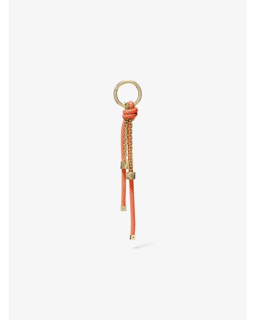 MICHAEL Michael Kors White Mk-Tone And Speckled Cord Bag Charm