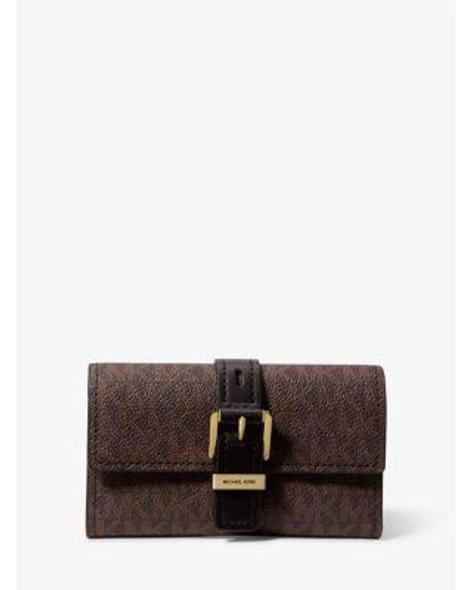 MICHAEL Michael Kors Gray Nolita Medium Signature Logo Tri-Fold Wallet