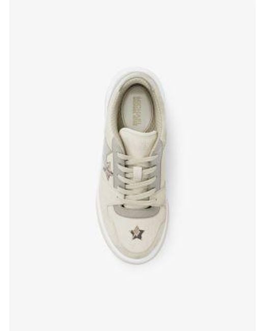 Michael Kors White Lexi Embellished Mixed-Media Sneaker