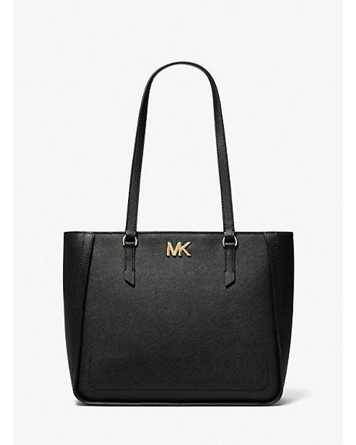 Michael Kors Black Sylvia Medium Saffiano Leather Tote Bag