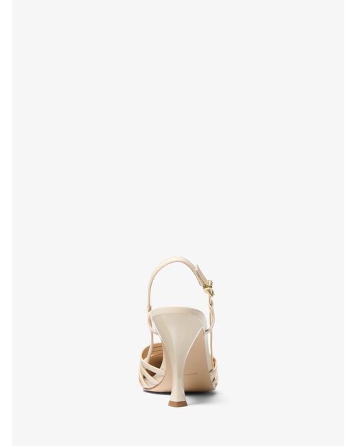 MICHAEL Michael Kors White Mk Haisley Leather Slingback Pump