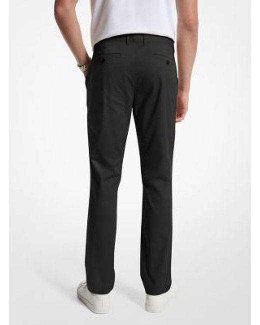 Michael Kors Black Mk Slim-Fit Cotton Blend Chino Trousers for men