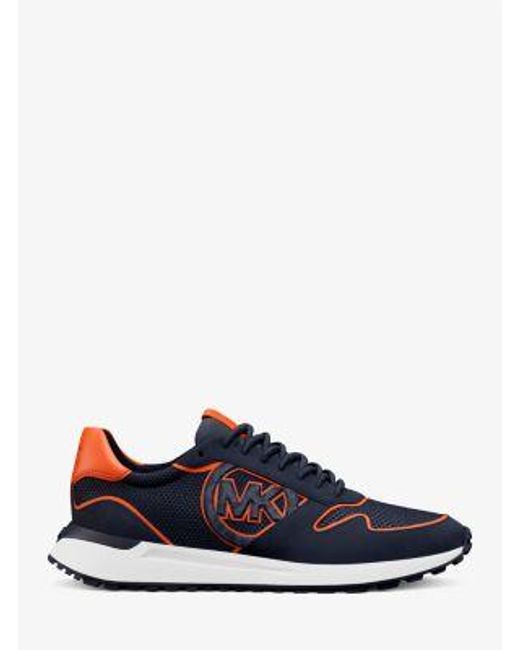 Michael Kors Blue Dax Mixed-Media Trainer for men