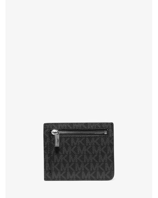 Michael Kors Black Hudson Signature Logo Card Case for men