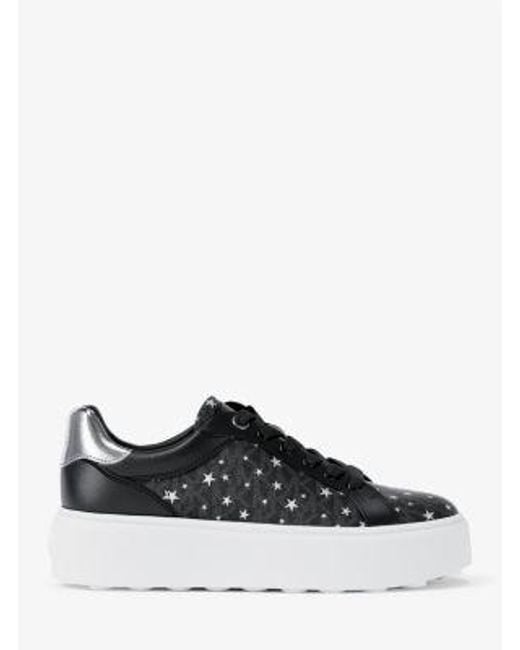 Michael Kors White Romey Printed Signature Logo Sneaker