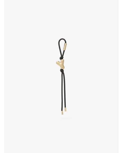 MICHAEL Michael Kors White Mk Initial-Tone And Speckled Cord Bag Charm