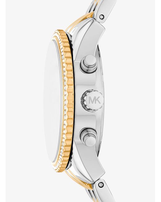 Michael Kors Metallic Mk Mini Bryant Pavé Two-Tone Watch