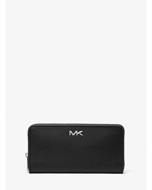 Michael Kors Black Varick Leather Zip-around Wallet for men