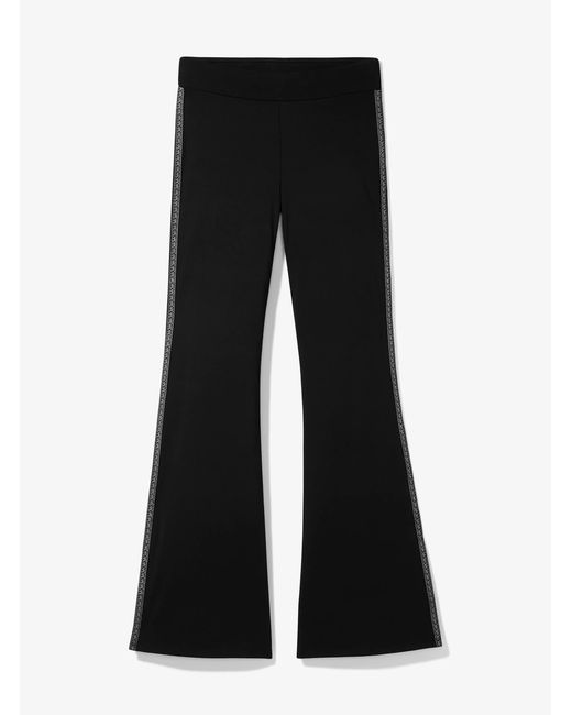 MICHAEL Michael Kors Black Logo Tape Stretch Nylon Flared Leggings