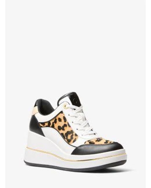 MICHAEL Michael Kors White Emmy Wedge Trainer Sneaker