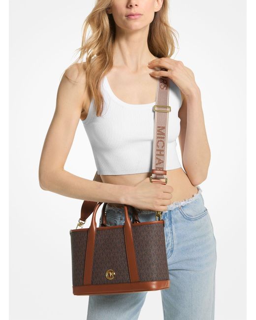 Bolso satchel Luisa pequeño con logotipo Michael Kors de color Brown
