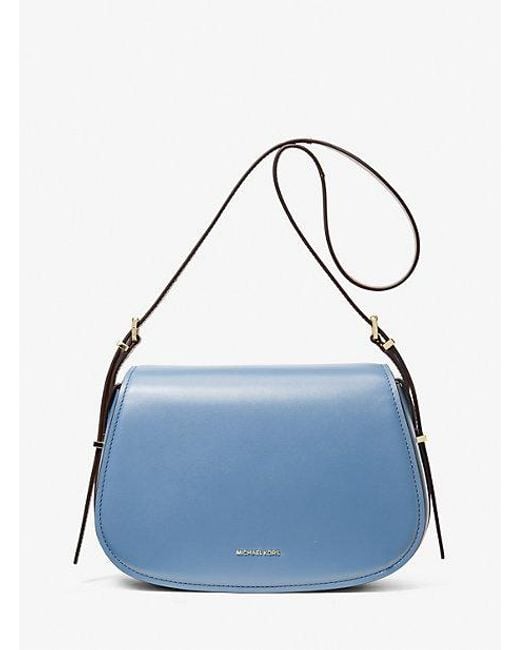 Michael Kors Blue Lydia Medium Leather Crossbody Bag