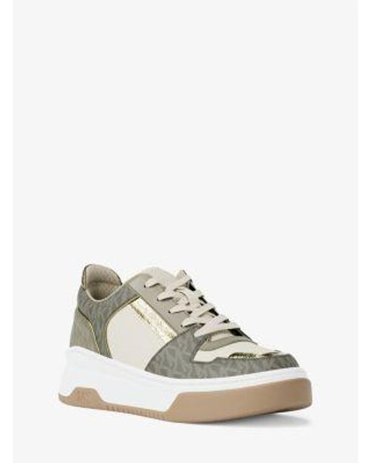 Michael Kors White Lexi Mixed-Media Sneaker