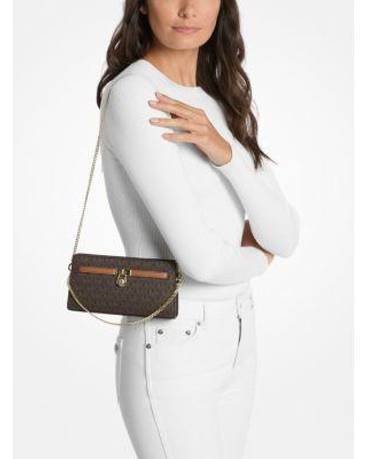 Michael Kors White Hamilton Moderne Extra-Small Signature Logo Convertible Crossbody Bag