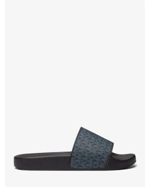 Michael Kors Black Dawson Signature Logo Slide Sandal for men