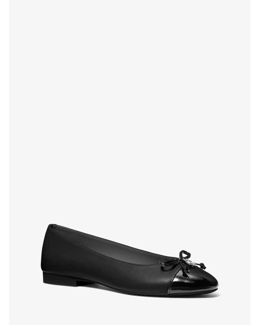 MICHAEL Michael Kors Black Mk Piper Flex Leather Ballet Flat